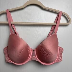 Chantelle C Jolie Custom fit Pink floral lace underwire support T-Shirt Bra  38C